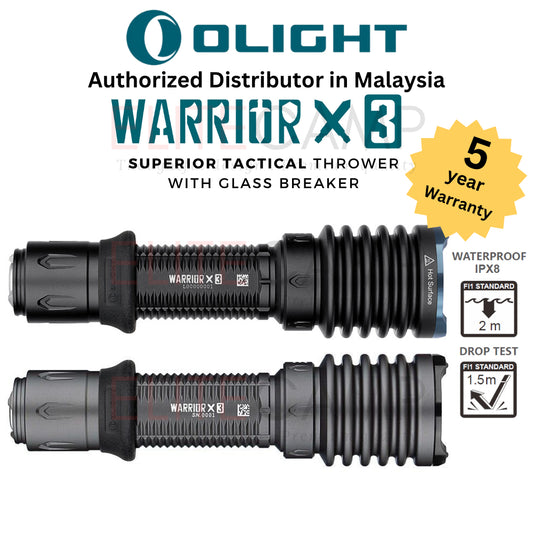 Olight Warrior X3 Rechargeable Tactical Flashlight Waterproof Torchlight Camping Hiking Compact Torch Flash