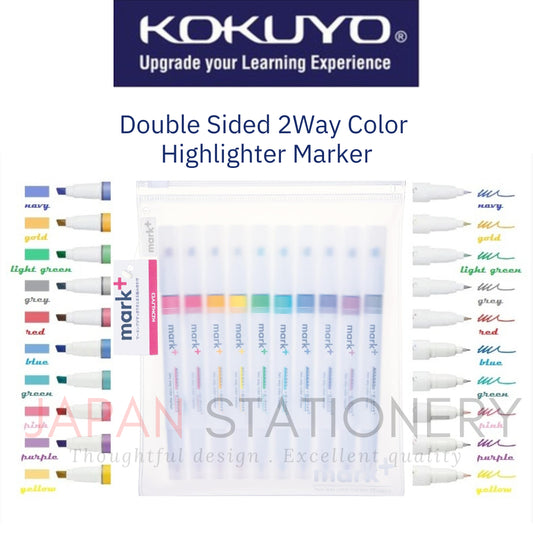 Kokuyo PM-MT200 Mark+ Two Way Color Highlighter Fineliner Marker PM-MT200LG PM-MT200K PM-MT200G PM-MT200DB PM-MT200P