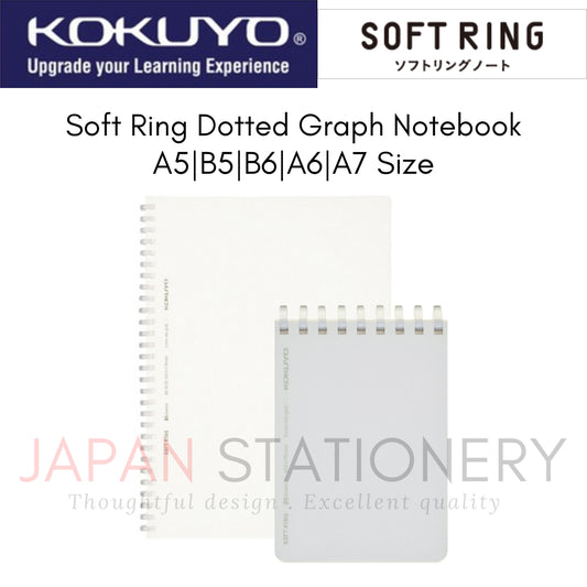Kokuyo Soft Ring Dotted Graph Notebook A5|A5|B6|A6|A7 80 Sheets ス-SV508WT-T ス-SV538WT-T ス-SV548WT-T ス-SV558WT-T