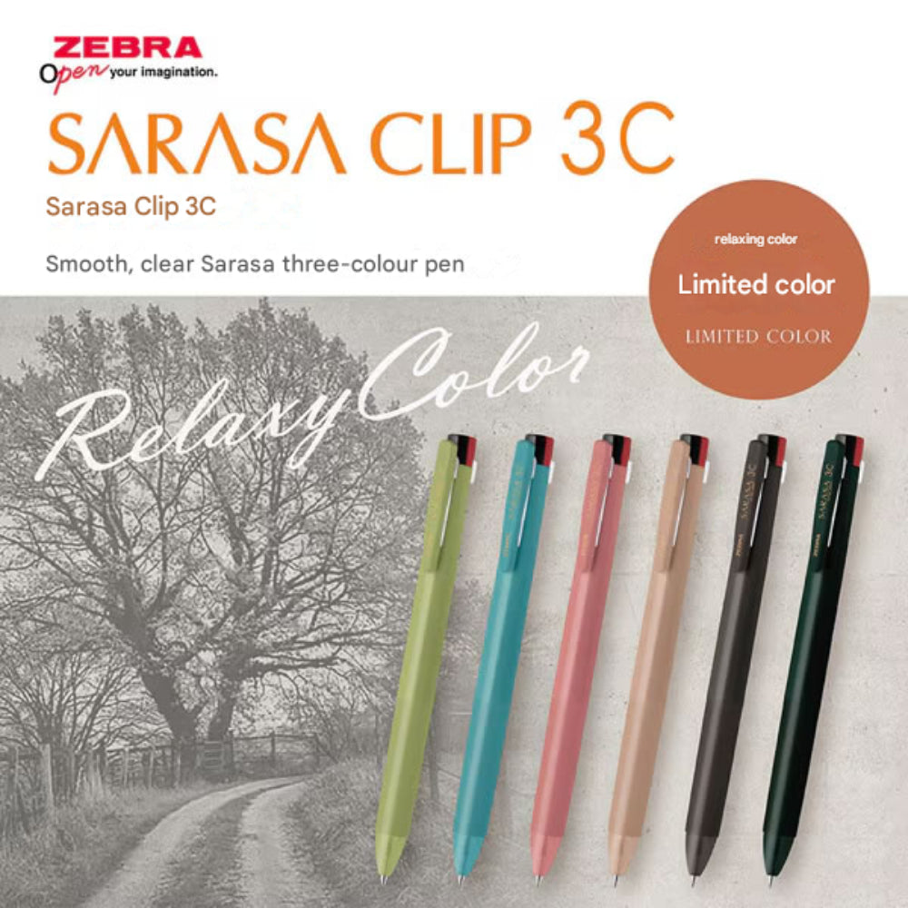 Zebra Sarasa Clip 3C Japan Limited Edition Relax Series Ballpoint Pen 0.4/0.5mm JJ3S5-RX-SBE JJ3S5-RX-COP JJ3S5-RX-TB