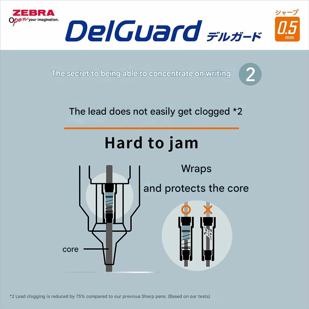 Zebra DelGuard Light Grayish Japan Limited Edition  Mechanical Pencil 0.5mm P-MA85-LG-MBL P-MA85-LG-MG P-MA85-LG-MBE