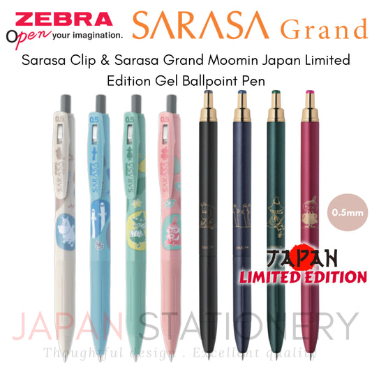 Zebra Sarasa Clip & Sarasa Grand Moomin Japan Limited Edition Gel Ballpoint Pen 0.5mm JJ29-MM-BK1 JJ29-MM-BK2 JJ29-MM-BK