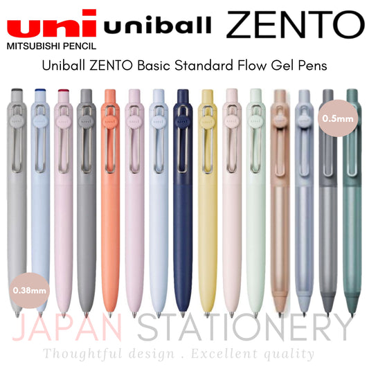 Uni Mitsubishi Uniball ZENTO Basic Standard Flow Gel Pens 0.38/0.5mm UBNZS38.15 UBNZS38.24 UBNZS38.33 UBNZS05.15 UBNZS05