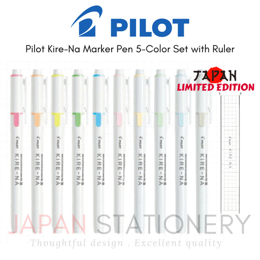 Pilot Kire-Na Marker Pen 5-Color Set with Ruler Limited Edition SKIWR24-1-5C1 SKIWR24-1-5C2