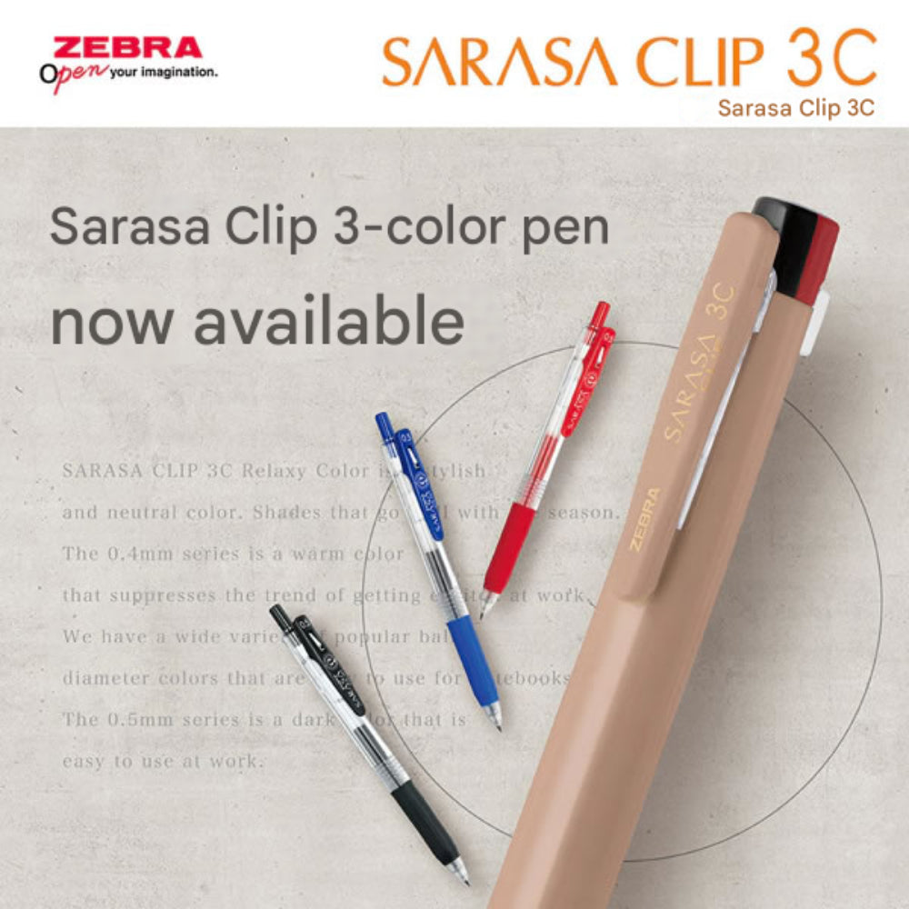 Zebra Sarasa Clip 3C Japan Limited Edition Relax Series Ballpoint Pen 0.4/0.5mm JJ3S5-RX-SBE JJ3S5-RX-COP JJ3S5-RX-TB