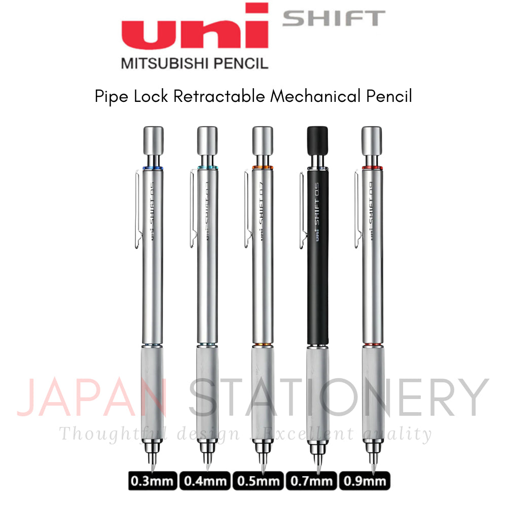 Uni Shift Pipe Lock Retractable Mechanical Pencils 0.3/0.5/0.7/0.9 mm M31010.26 M41010.26 M51010.26 M51010.24 M71010.26