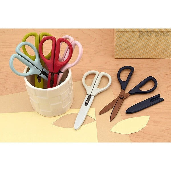 Kokuyo Hasa-P280 Saxa Glueless 4x Sharp Scissors with Safety Cap HASA-P280B P280G P280R P280W P280Y